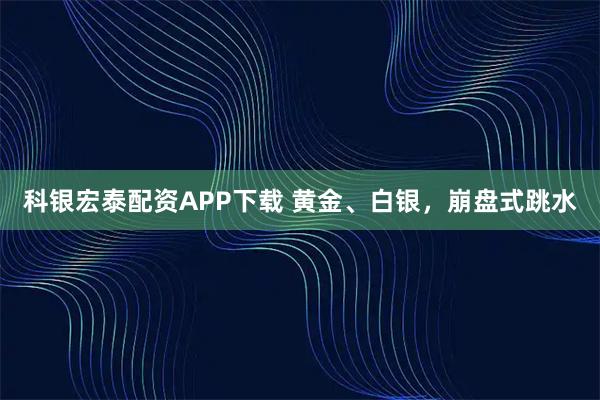 科银宏泰配资APP下载 黄金、白银，崩盘式跳水